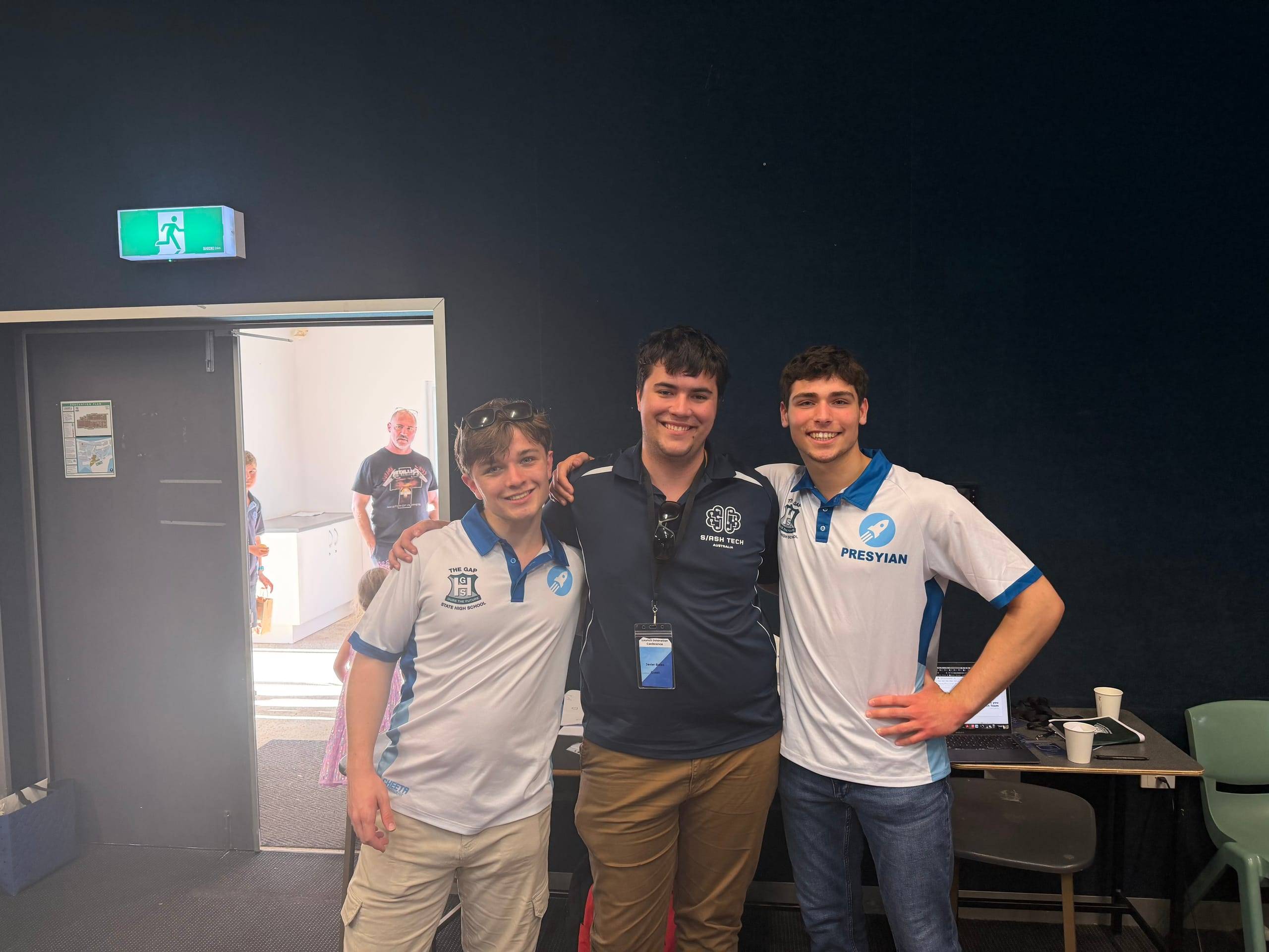 Javier with two of the Launch student leaders at the Innovation Conference